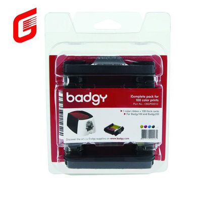 Цветная лента шириной 9 мм CBGR0100C совместима с принтерами карт Badgy100 и Badgy200