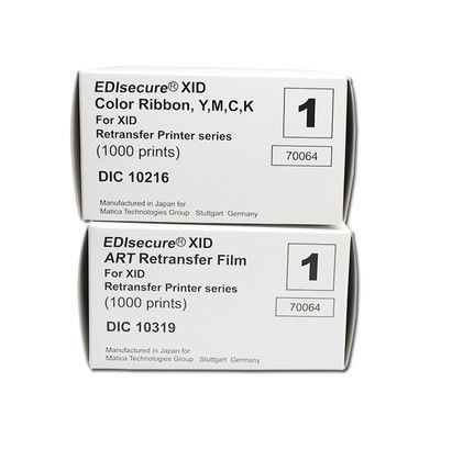 Карточный принтер Matica Edisecure XID8300 с цветной лентой DIC10216 и пленочными принтерами DIC10319